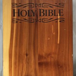 HOLY BIBLE Keepsake Wooden Cedar Box for Bible, Jewelry, and/or Decor Storage.