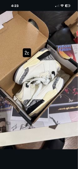 Jordan 3 white cement size 2c