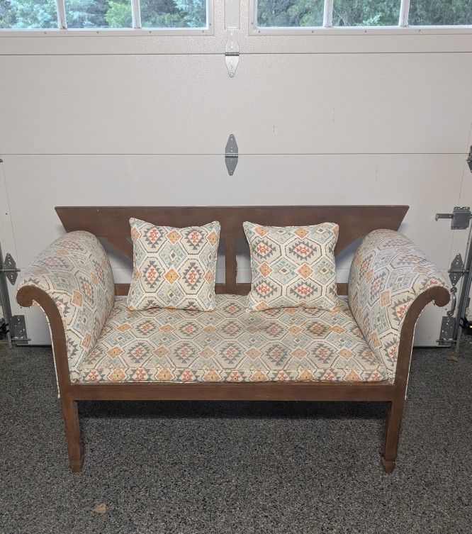 Upholstered Solid Wood Bench / Loveseat