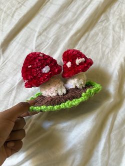 Crochet Mushroom trinket decor