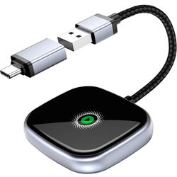 Wireless CarPlay Adapter, Wireless Car Screen Adapter for iPhone-Easily Upgrade Wired CarPlay to Unwired Connectivity, Includes USB-A to USB-C Dongle,