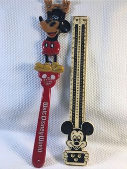 2 Vintage Walt Disney World Mickey Mouse Souvenir Back Scratcher & Ruler/Math