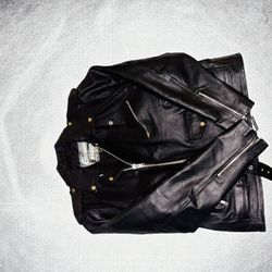 UNIK Leather Motorcycle Jacket - Men's [Size] - Black Biker Style