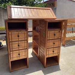 Complete Oak Wood Bunk Beds With Dressers