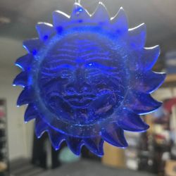 Cobalt Blue Glass Suncatcher **vintage **
