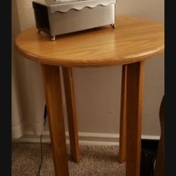 Solid Wood Round Side Table