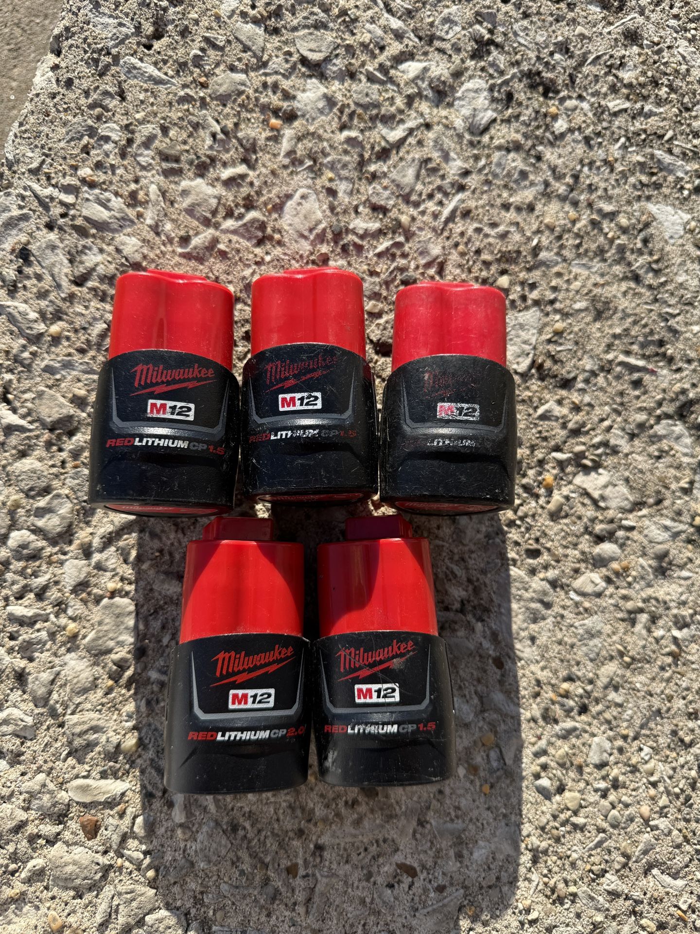 M12 5*Milwaukee 1.5Ah Batteries