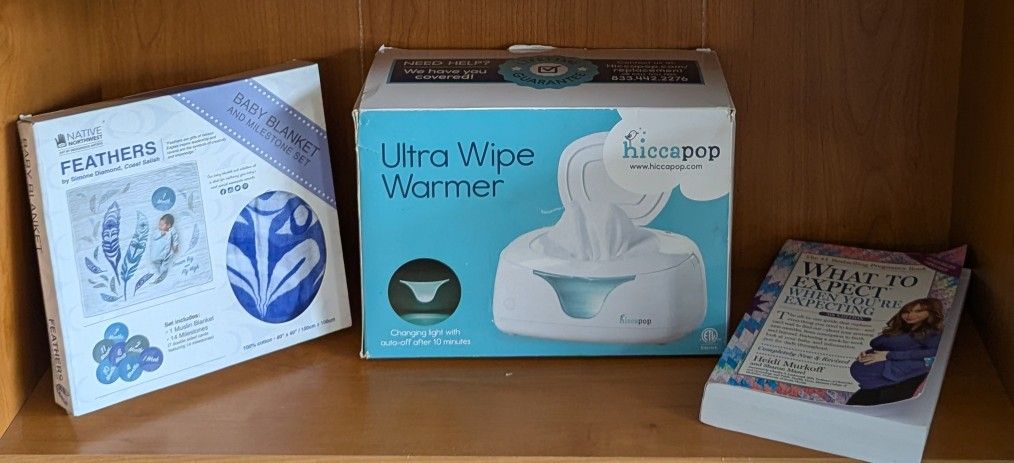 Baby Package New Momma Book, Baby Wipes Warmer And Baby Blanket Set