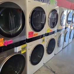 LG ThinQ WashTower Single Unit Front Load Washer 4.5 Cubic Feet  AND  Gas Dryer 7.4 Cubic Feet SF2