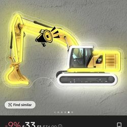 Excavator Construction Neon Sign