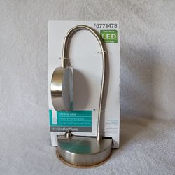 Stainless Steel Swing-Arm Desk Lamp with Metal Shade