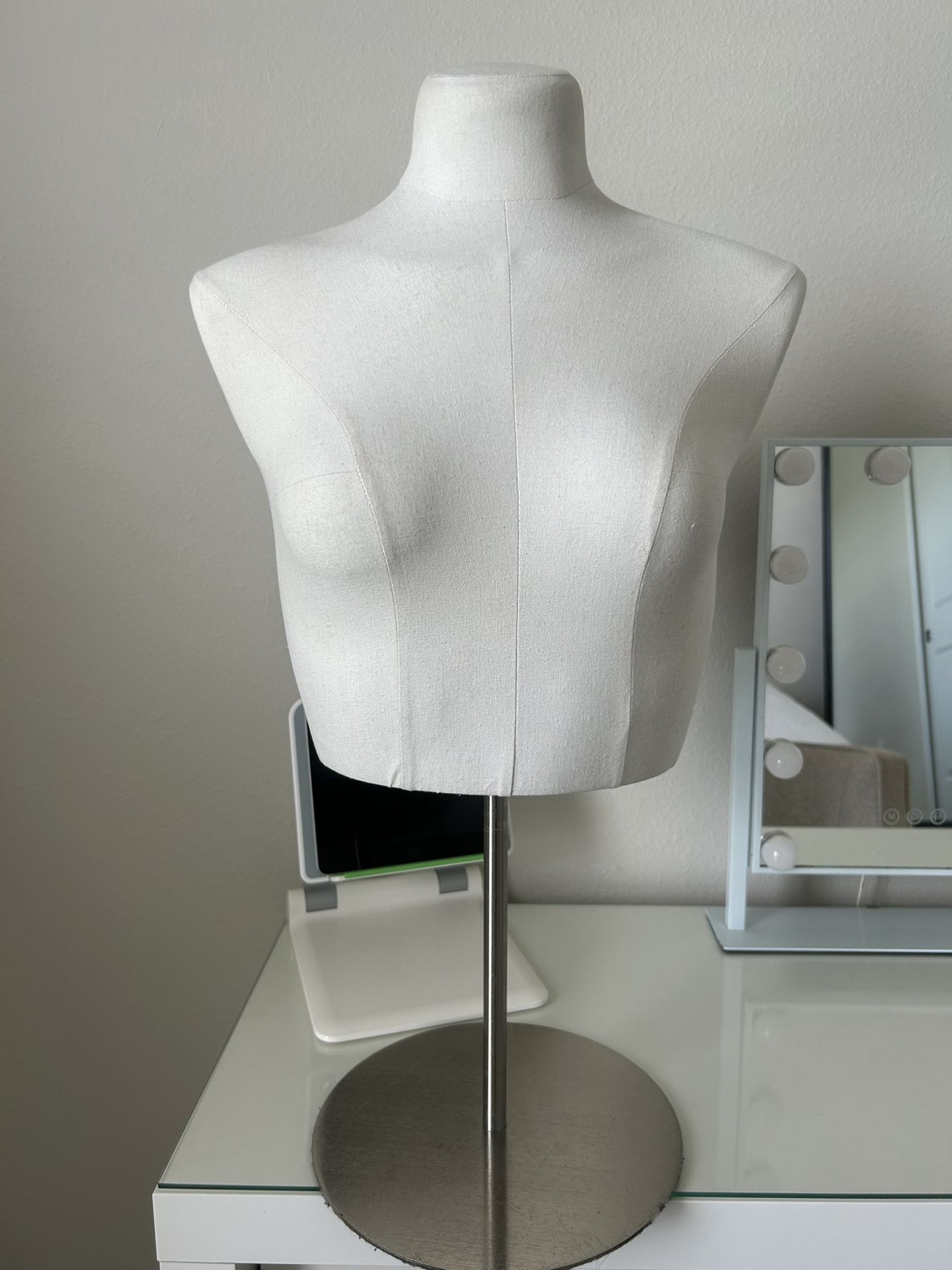 female tabletop mannequin torso