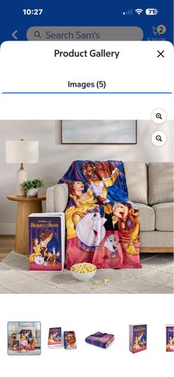 Disney Beauty and the Beast Throw Blanket