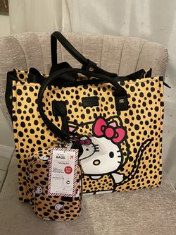 HELLO KITTY 3 PIECE CHEETAH TRAVEL TOTE