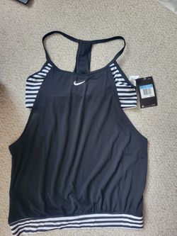 New Women's Nike Gym Running Black Tank Top with built-in bra M