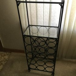 Metal Wrought Iron Wine Rack Holds 15 Bottles