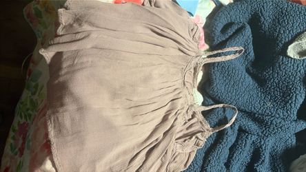 Taupe Spaghetti Strap Ruched Cami Top