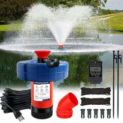 Pond Fountain Aerator 750W - Pond Fountain - 1HP 15,000 GPH Floating Aerator Pump - 100-Foot Power