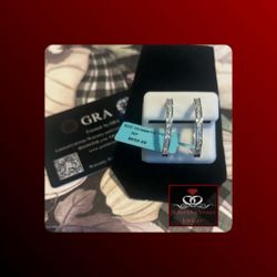 925 Silver Moissanite 1.98 CTWHoops