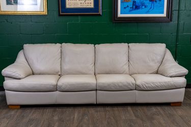 White Leather Couch by Natuzzi - Excellent Quality - Delivery Available