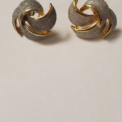 Silver And Gold Post Earrings.