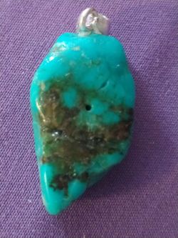 Turquoise pendant all natural sterling silver bail from Sedona Arizona