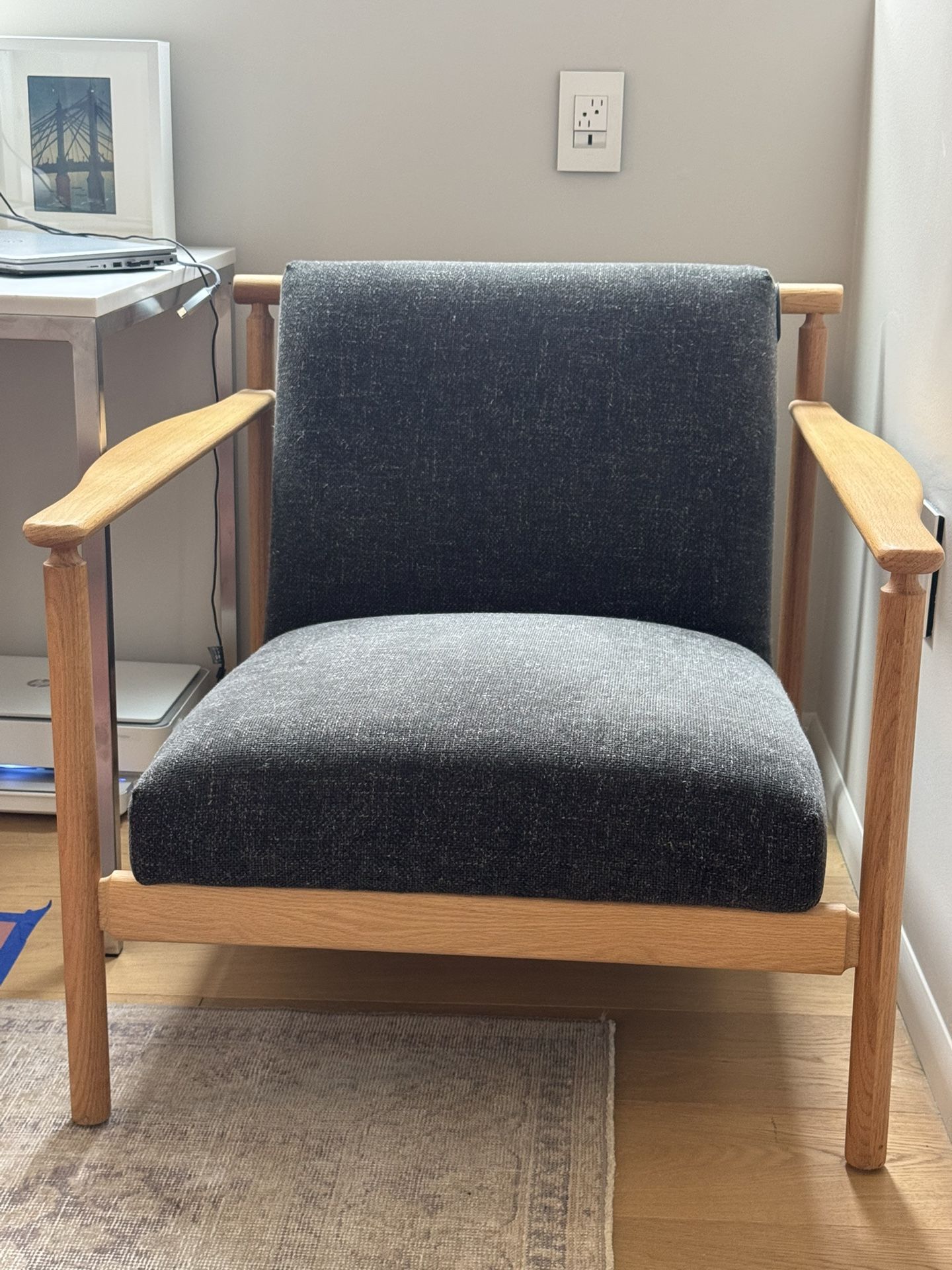 Crate & Barrel Ojai Upholstered Wood Frame Accent Chair
