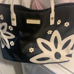 White And Black Tote Purse