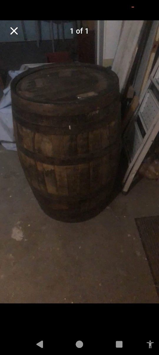 Antique liquor barrel oak