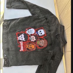 2022 Universal Studios Halloween Horror Nights Black Denim Jacket Med Screamers 