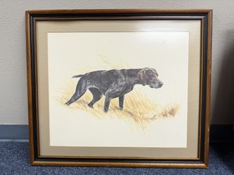 MCM German Short Hair by Elliott Watercolor Print 20X16 Framed