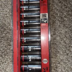Milwaukee 1/2 Inch Socket Set 9 Piece  