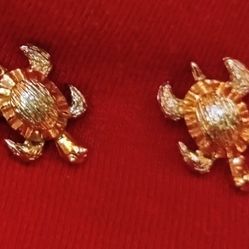 Vintage "NEMO" Gold-toned Sea Turtle Pin Lapel Tie Tacks 