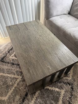Rustic Gray Wood Coffee Table