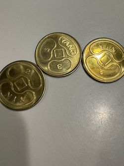 Yin Yang Gold-Tone Coins Set of 3