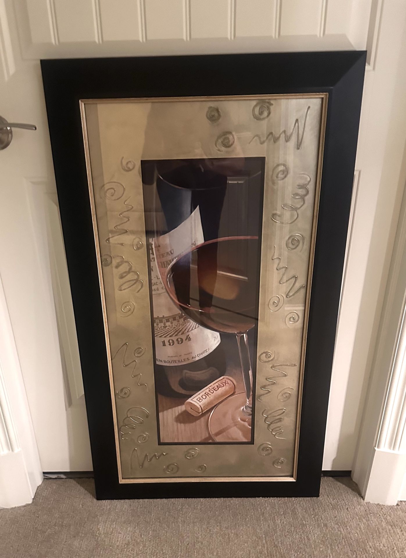 Beautiful Framed Wine Picture
