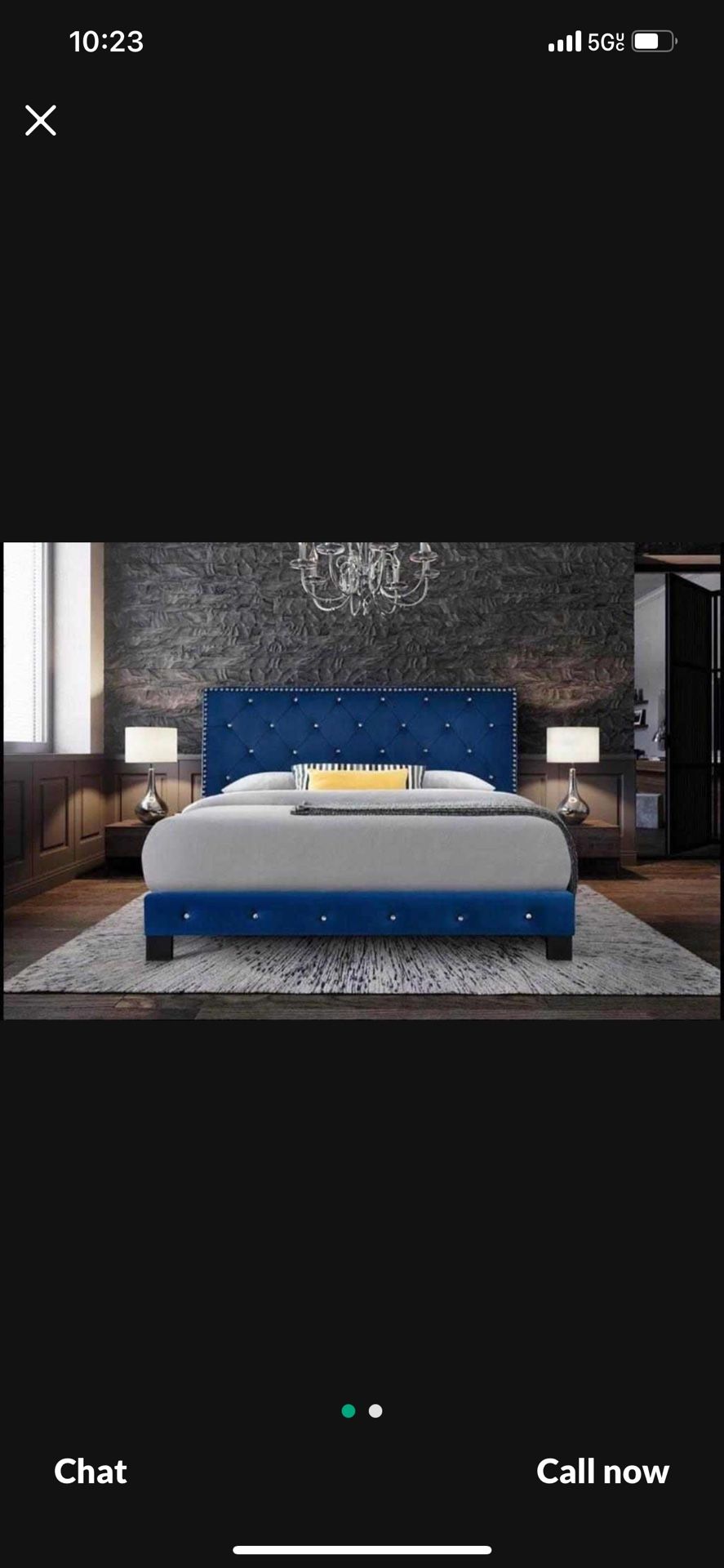 Brand New King Size Blue Bed Frame With New Mattress/Fast delivery 