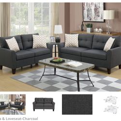 2pcs Sofa & Loveseat Pillows Included 