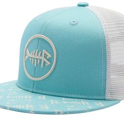 BASSDASH Flat Brim Trucker Cap Adjustable Snapback Hat Mesh Back for Men & Women