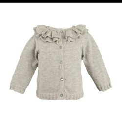 BRAND NEW - Pointelle Ruffle Collar Cardigan
