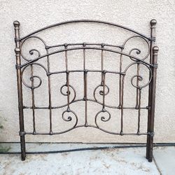 Vintage Dark Bronze Wrought Iron 'Full Size' Headboard Set.