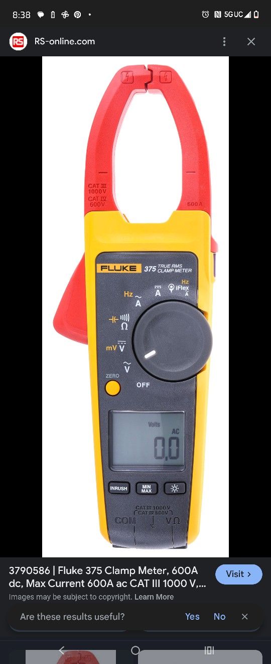 FLUKE 375 FC TRUE RMS AC/DC CLAMP METER