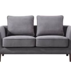 Modern Gray Loveseat Sofa – Comfortable 2-Seater Couch for Small Apartment