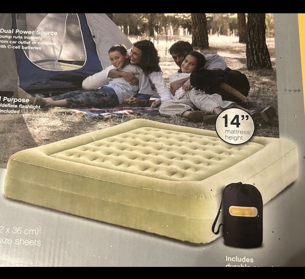 AEROBED Active Queen Inflatable BED Indoor/outdoor NEW Sealed Camping , No Pump