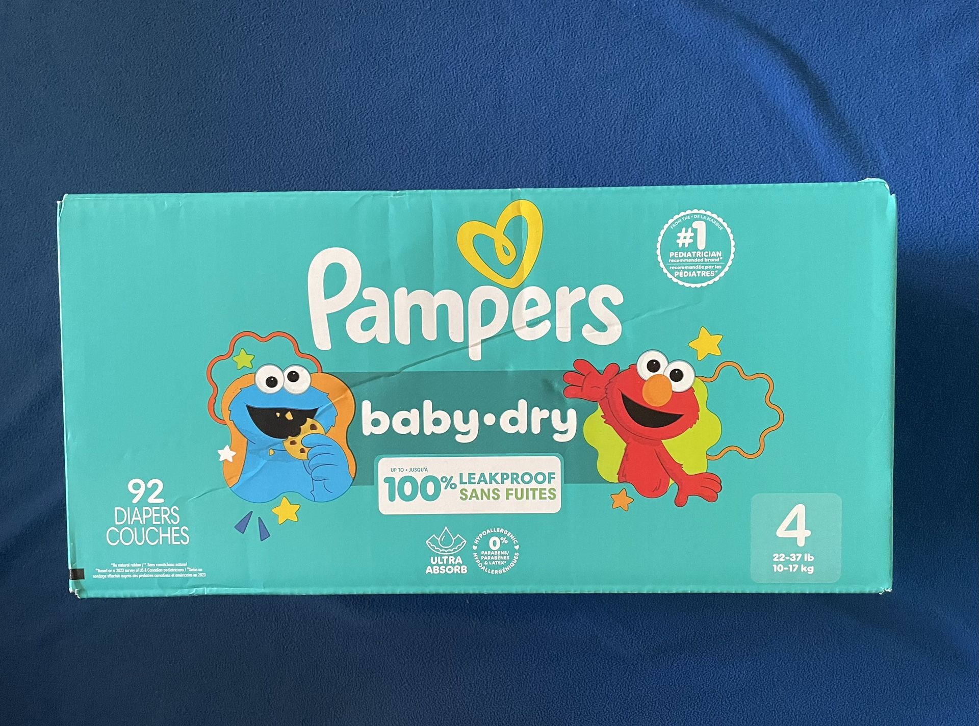 Pampers Baby Dry Size 4 Diapers - 92 Count - NEW IN BOX