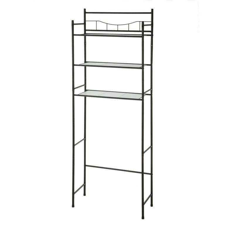 Over-the-Toilet 3-Tier Storage Rack – Black Metal Shelf