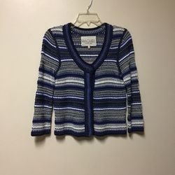 Women’s RACHEL ROY Cotton/acrylic/nylon snap front crocheted cardigan Sweater Size medium