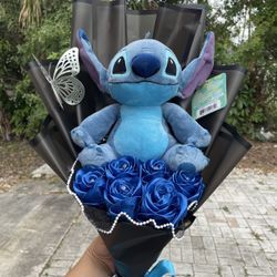 Bouquet, Stitch, Roses, Flowers