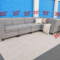 Gray Modular Sectional Couch Sofa