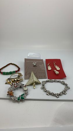 Christmas jewelry bracelets pendant earrings brooch